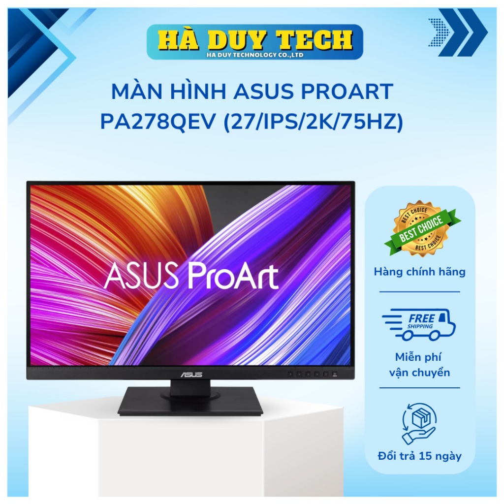 Màn Hình ASUS PROART PA278QEV (27 IPS 2K 75Hz) - Chính Hãng - BH 36T - Hà Duy Tech