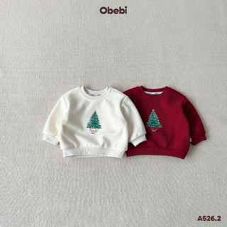  Áo Nỉ Em Bé In Cây Thông Noel Obebi Giữ Ấm Thời Trang Thu Đông Cho Bé Trai Bé Gái từ 8-23kg  A526.2 