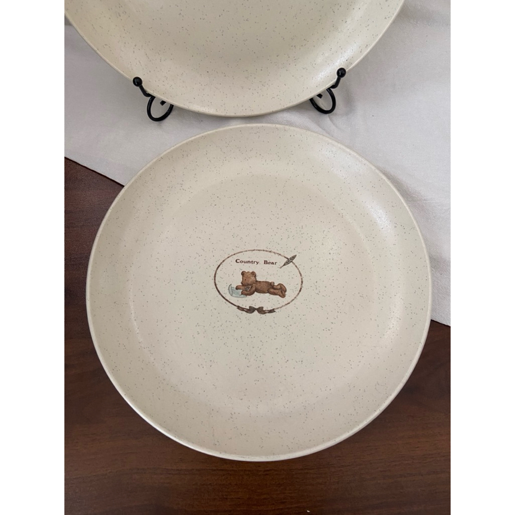 Đĩa Men Tiêu Country Bear Đĩa Size Lớn Sâu Lòng Gốm Nhật 2hand