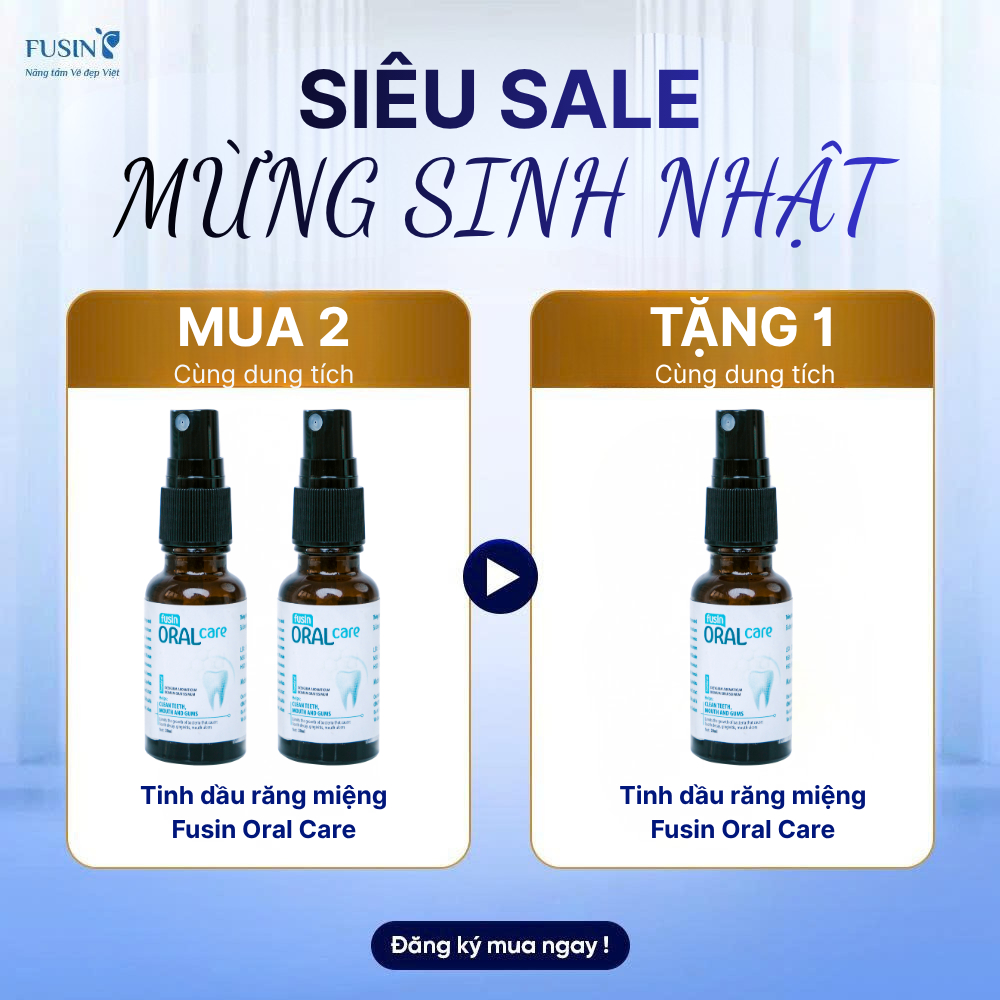 [MUA 2 TẶNG 1] Tinh dầu răng miệng ngừa sâu răng, khử hôi miệng FUSIN ORAL CARE, sạch mảng bám