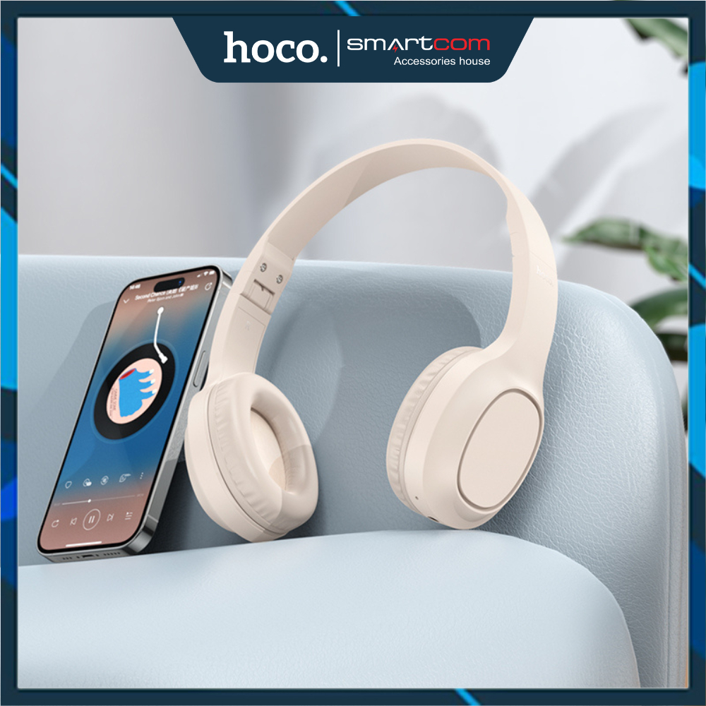 Tai nghe chụp tai gấp gọn cao cấp Hoco W46 pin trâu siêu bền - Hàng chính hãng bảo hành 12 tháng