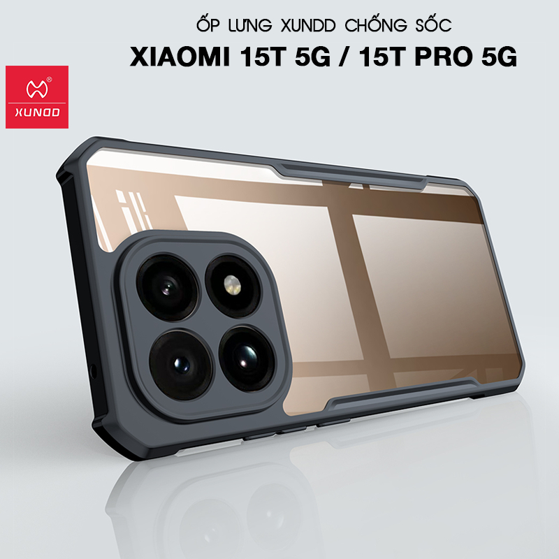[Hỏa Tốc HCM] Ốp lưng XUNDD Xiaomi 15T 5G/ 15T Pro 5G - Chống shock, Mặt lưng trong, Viền TPU