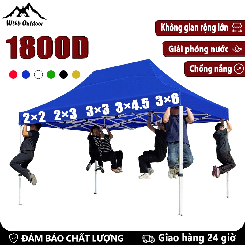 WTHB Outdoor Nhà Bạt Di Động Gấp Gọn Che Nắng Mưa Ngoài Trời, Khung Thép Sơn Tĩnh Điện