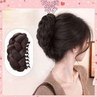  Tóc giả búi kẹp tạo kiểu quý phái cho nữ búi tóc giả tết bím phồng sang trong cho nữ công sở T326 