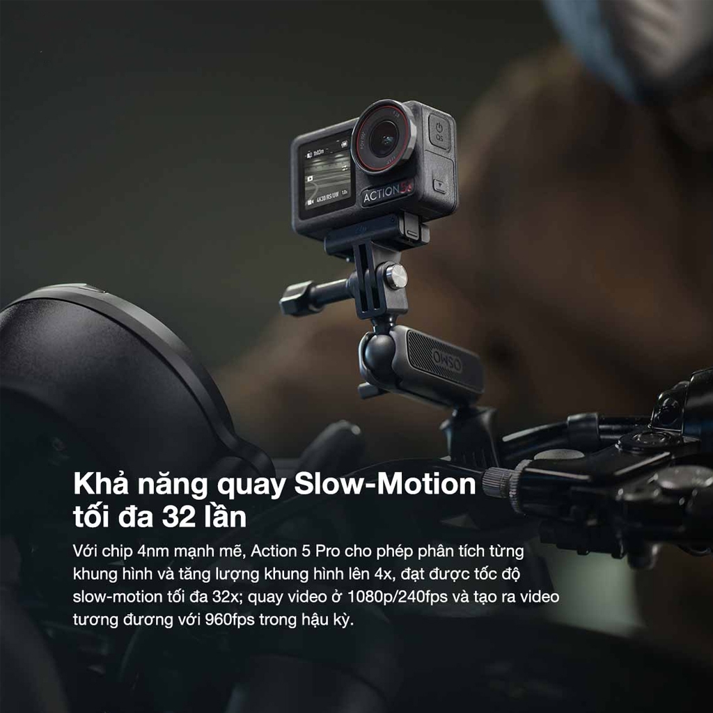 Camera Hành Động DJI Osmo Action 5 Pro Máy Quay Hành Trình 4K 120fps, Chế Độ Màu HLG, Quay Đêm Rõ Nét | BigBuy360 - bigbuy360.vn