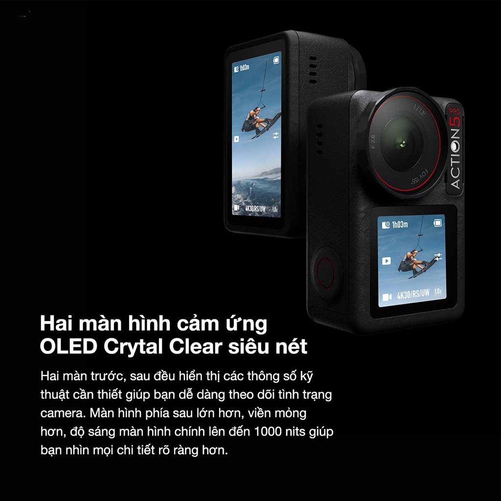 Camera Hành Động DJI Osmo Action 5 Pro Máy Quay Hành Trình 4K 120fps, Chế Độ Màu HLG, Quay Đêm Rõ Nét | BigBuy360 - bigbuy360.vn