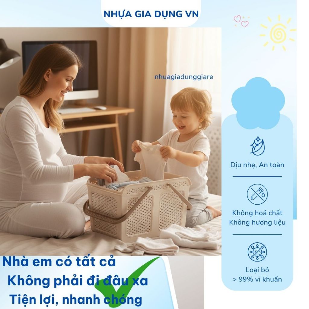 (Size to)Làn Đi Sinh Việt Nhật Đa Năng Có Nắp Mở Rộng Tiện Lợi, Giỏ đựng đồ sơ sinh cho bé