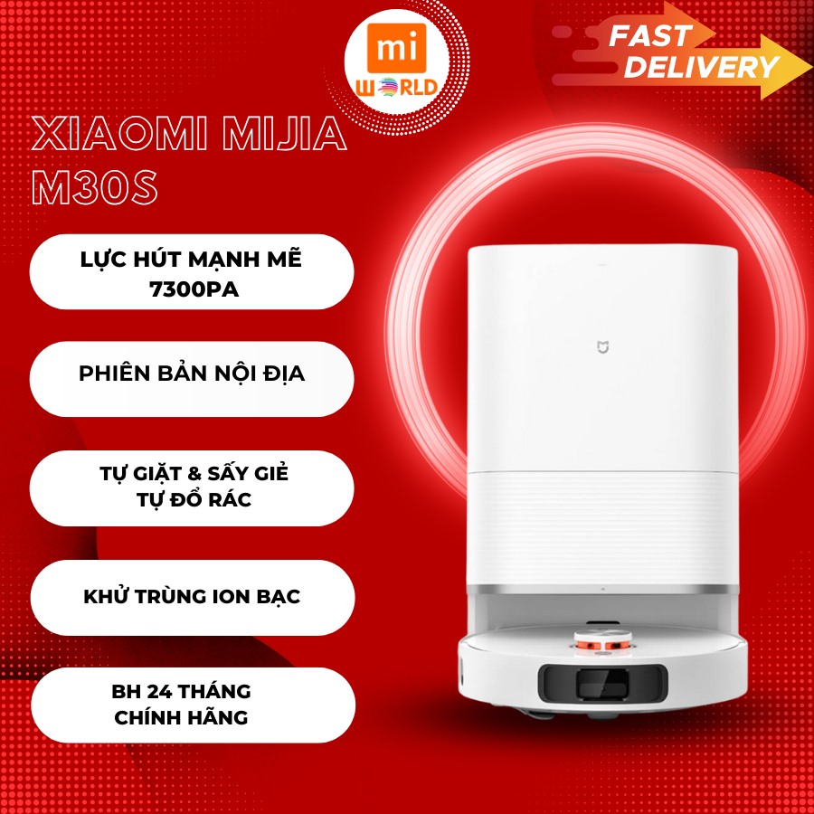 Robot Hút Bụi Lau Nhà Xiaomi Mijia M30S/M40 tự đổ rác tự giặt giẻ