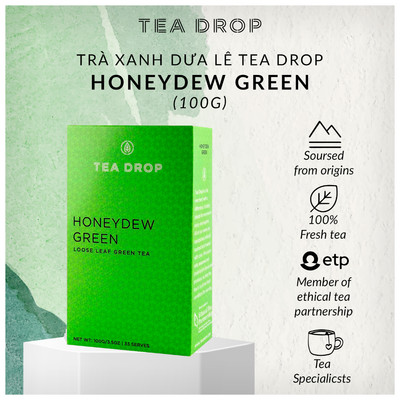 [Xuất xứ Úc] Trà xanh dưa lê Tea Drop Honeydew Green (100g trà khô)
