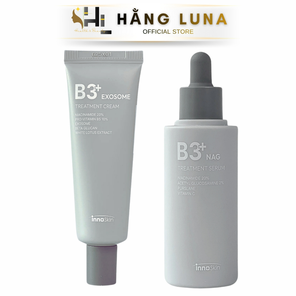 Bộ B3 Innoskin Kem Dưỡng B3+ Exosome Treatment Cream 50ml và Tinh Chất B3+ Nag Treatment Serum 50ml 