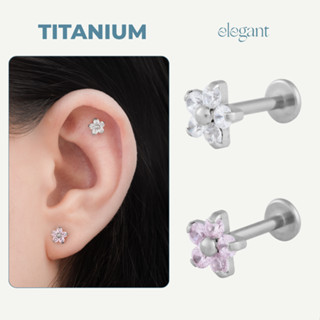  Khuyên tai đá Titanium cao cấp CRYSTAL PINK CHERRY BLOSSOM Elegant  Giá 1 chiếc  