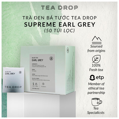 Trà đen bá tước Tea Drop Earl Grey (50 túi lọc)