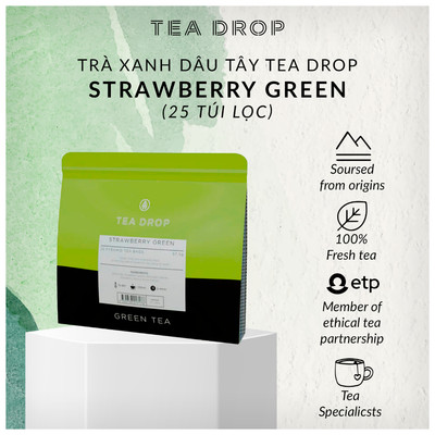 [Xuất xứ Úc] Trà xanh dâu tây Tea Drop Strawberry Green (25 túi lọc)