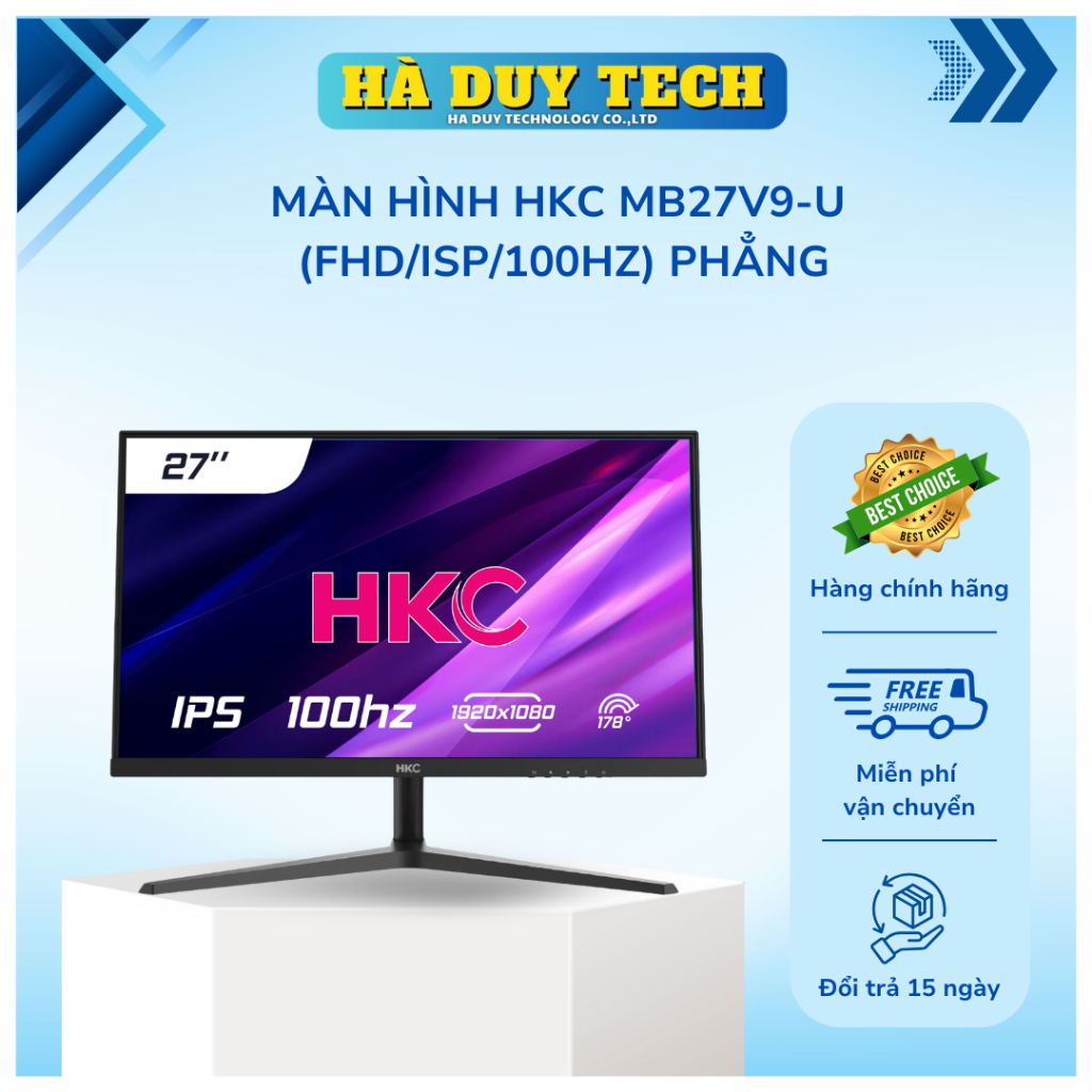 Màn Hình HKC MB27V9-U (FHD/ISP/100Hz) Phẳng - Chính Hãng - BH 24T - Hà Duy Tech