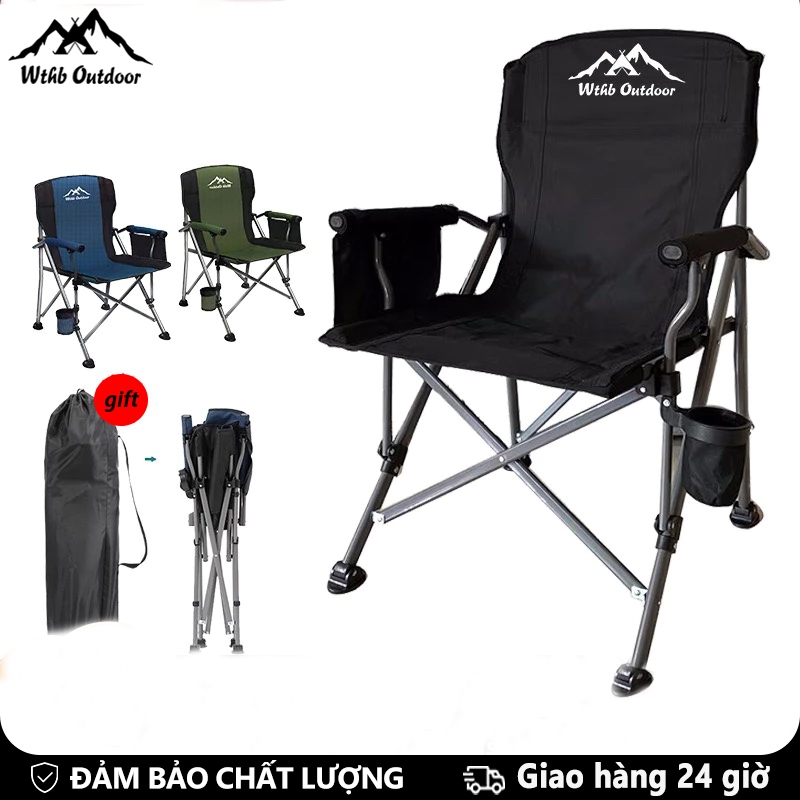 WTHB Outdoor Ghế câu cá ghế cắm trại gấp gọn thích hợp cho câu cá ngoài trời và thư giãn