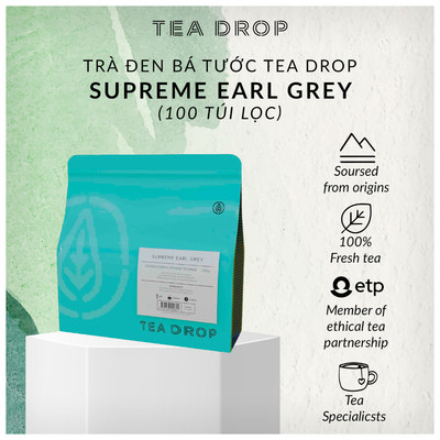 [Xuất xứ Úc] Trà đen bá tước Tea Drop Supreme Earl Grey (100 túi lọc)
