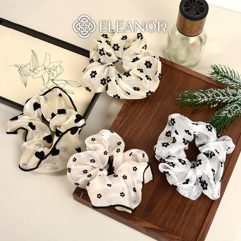 Dây buộc tóc nữ scrunchies Eleanor Accessories họa tiết đa dạng phụ kiện tóc cột tóc nữ 10845