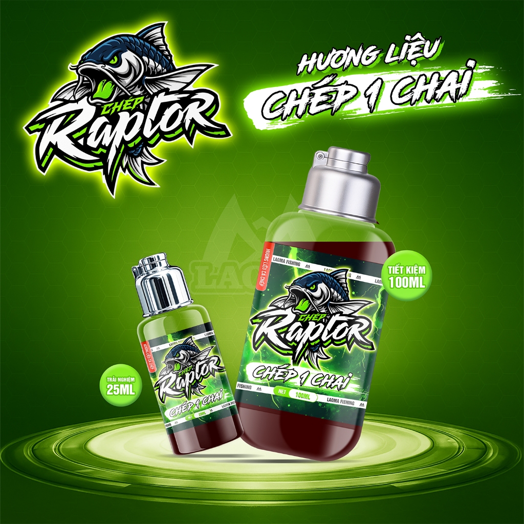 HUƠNG LIỆU CHÉP RAPTOR - CHÉP 1 CHAI - LAOMA FISHING