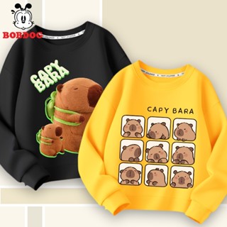  Áo sweater bé trai BOBDOG áo dài tay da cá cotton mềm mịn ấm áp in hình capybara cho bé 