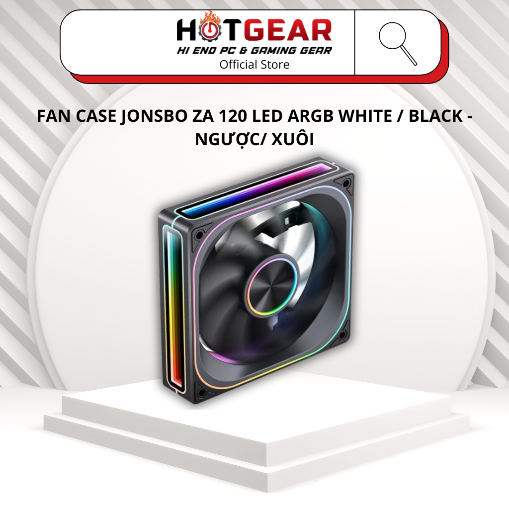 FAN CASE JONSBO ZA 120 LED ARGB WHITE / BLACK - NGƯỢC/ XUÔI