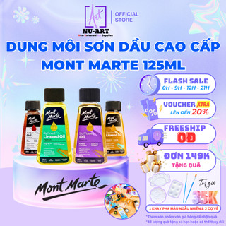 Dung Môi Sơn Dầu Mont Marte 125ml – Dầu Lanh, Dầu Hoa Rum, Amber Gel | Cam Kết Chính Hãng