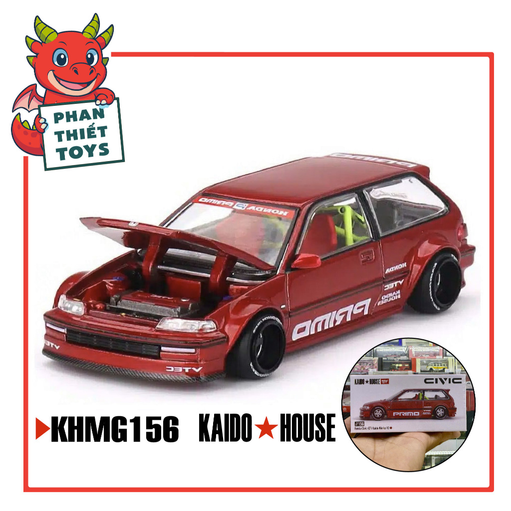 Mô hình xe Honda Civic (EF) Kaido Works V2 tỉ lệ 1:64 Kaido House KHMG156