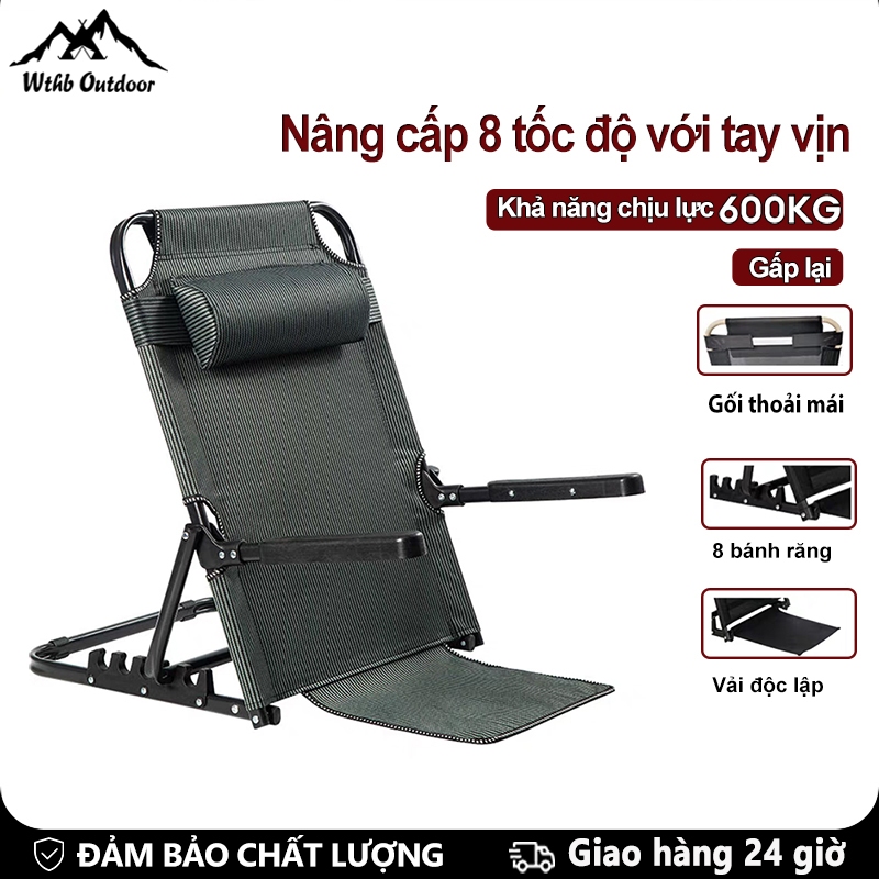 WTHB Outdoor Ghế bệt tựa lưng có thể gấp gọn khung điều chỉnh êm ái bền bỉ, phù hợp cho người già ng