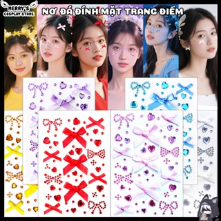  Miếng Dán Đá Nơ Ruy Băng Sticker Hỗ Trợ Makeup Đính Mặt Đính Tóc Phụ Kiện Makeup Chụp Ảnh Giáng Sinh Hot Teen 