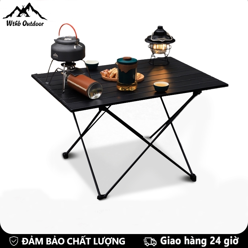 WTHB Outdoor Bàn cắm trại gấp du lịch cắm trại ngoài trời bàn gấp làm bằng hợp kim carbon sơn tĩnh đ