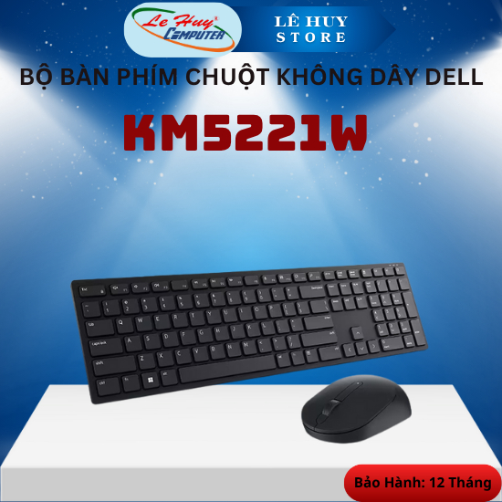 Bộ Bàn Phím Chuột Không Dây Dell KM5221W - Hàng Chính Hãng