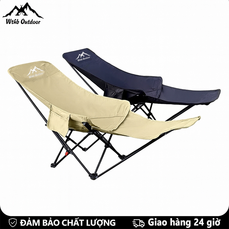 WTHB Outdoor Ghế nằm Gấp gọn 4 nấc điều chỉnh ghế nằm ngủ trưa thoải mái Ghế Tựa Cắm Trại Xài ngon c