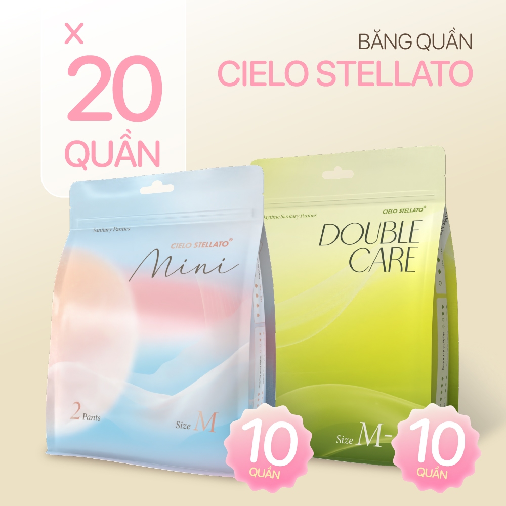 [HOT] Combo mix băng vệ sinh quần Cielo Stellato MINI và DOUBLE CARE, an tâm suốt cả kỳ dâu