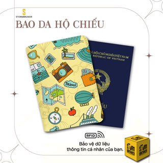  Bao Da Hộ Chiếu STORMBREAKER - Ví Đựng Passport Stickers Travel - Thêm Tên Cá Nhân - Màu Sắc Đen-Nâu-Kem - LT024 