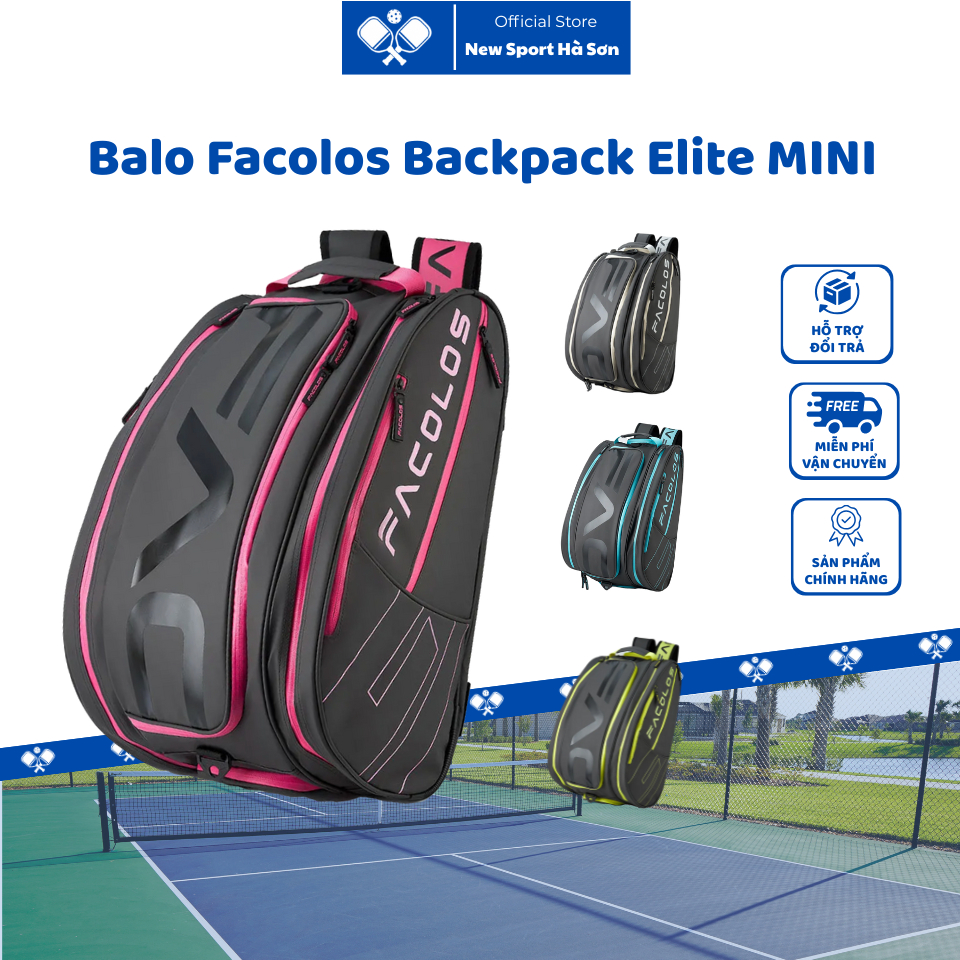 Túi pickleball Facolos Elite Backpack Mini full da chống thấm nước