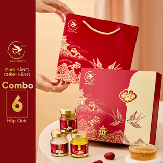 Combo 6 Hũ Tổ Yến Sào Chưng Sẵn yến tươi Ngự Cung Yến- Quà Tặng, Quà Biếu Tết Cao Cấp