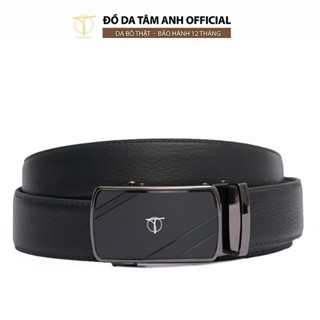  Thắt lưng nam phong cách thời thượng TÂM ANH  dây nịt nam màu đen da bò cao cấp D390-202036 