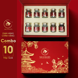  Combo 10 Hũ Tổ Yến Sào Chưng Sẵn yến tươi Ngự Cung Yến- Quà Tặng Quà Biếu Tết Cao Cấp 
