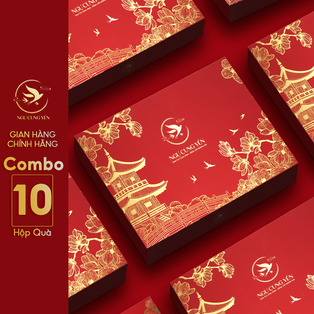 Combo 10 Hũ Quà Tặng Tổ Yến Sào Ngự Cung Yến Chưng Sẵn Bồi Dưỡng Sức Khoẻ