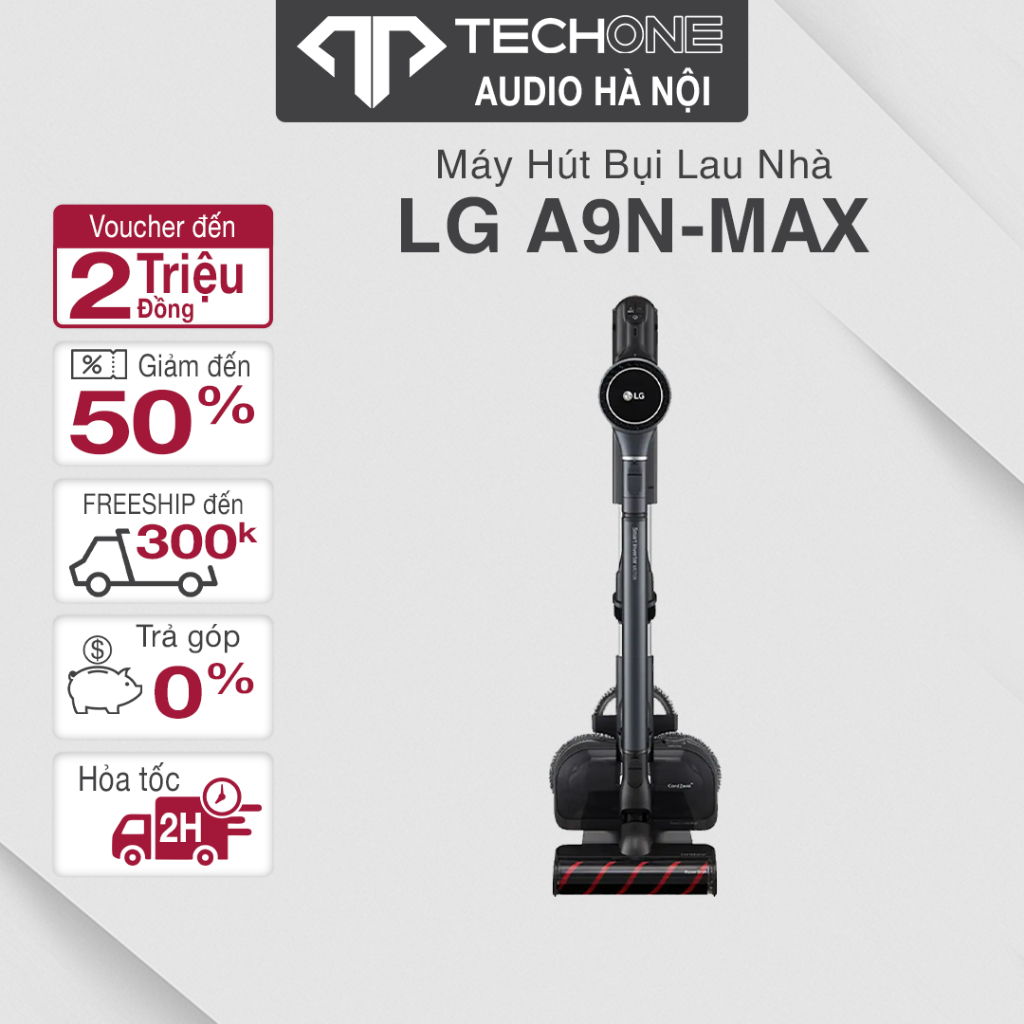 Máy Hút Bụi Lau Nhà Cầm Tay LG Kèm 4 Đầu Hút Đa Năng A9N-MAX Hàng Chính Hãng Bảo Hành 12 Tháng