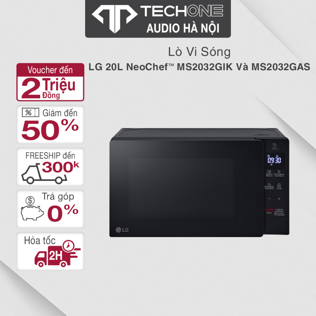 Lò Vi Sóng LG 20L NeoChef™ MS2032GIK Và MS2032GAS- Điều khiển cảm ứng - Có khóa trẻ em Bảo Hành Chín