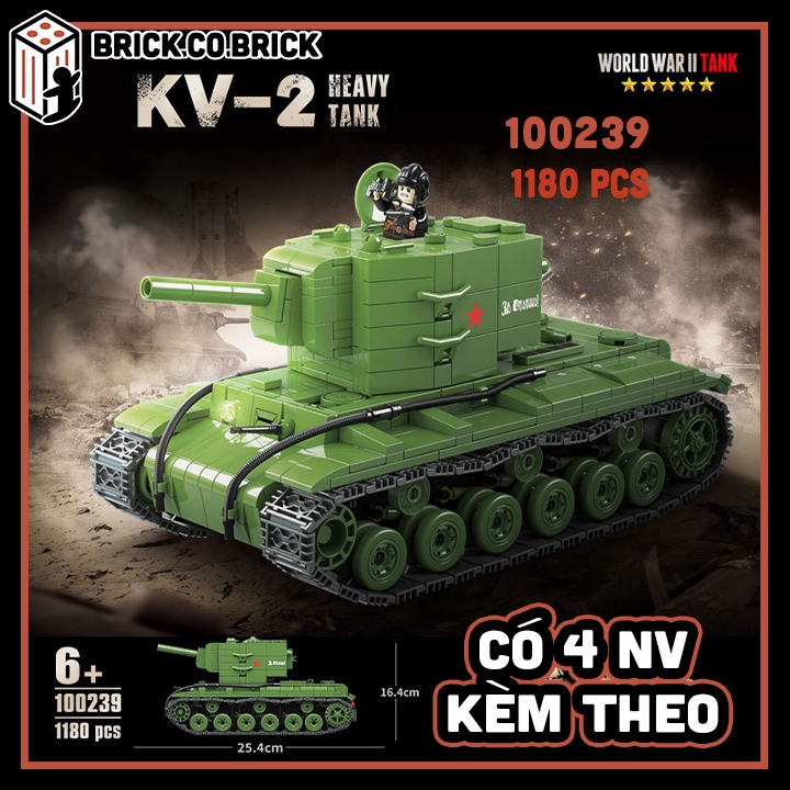 Mô hình  Tank Kliment Voroshilov KV-2 Mô hình Xe Tăng Hạng Nặng 100239