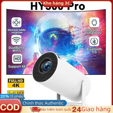 Máy chiếu mini HY300 Pro 4K bluetooth 5.0  Full HDMI Android11.0 projector WiFi6 1080P máy chiếu phi