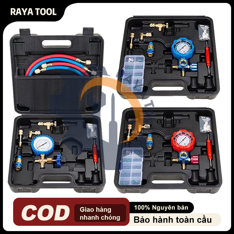bộ đồng hồ gas đơn R22 R410a nạp-đo áp suất gas lạnh kèm dây