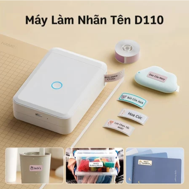 [FREESHIP] MÁY IN NHIỆT MINI NHÃN DÁN KẾT NỐI KHÔNG DÂY BLUETOOTH D110