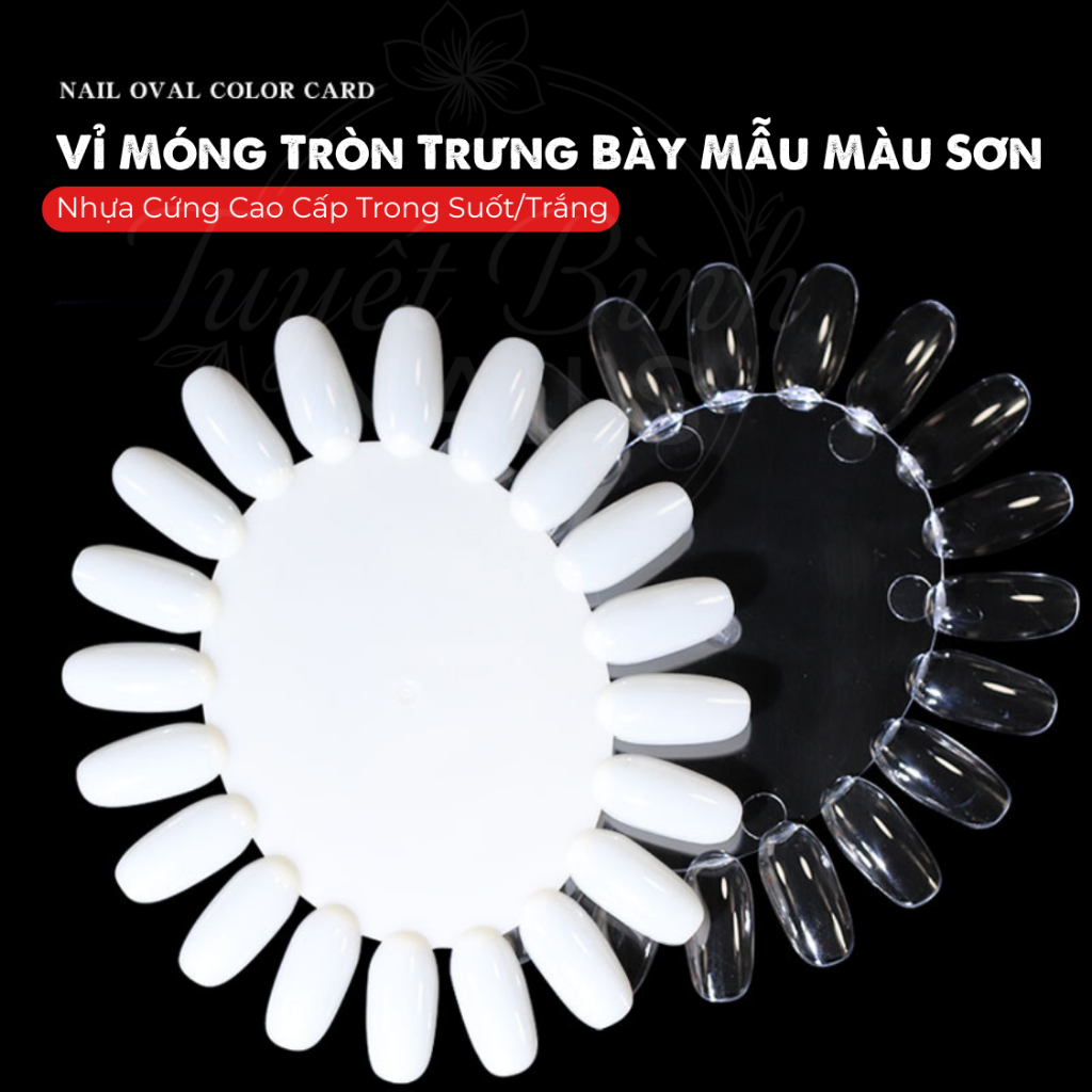 Combo 2 Vỉ Móng Tròn Trưng Bày Mẫu Màu Sơn | Nhựa Cứng Cao Cấp Trong Suốt/Trắng