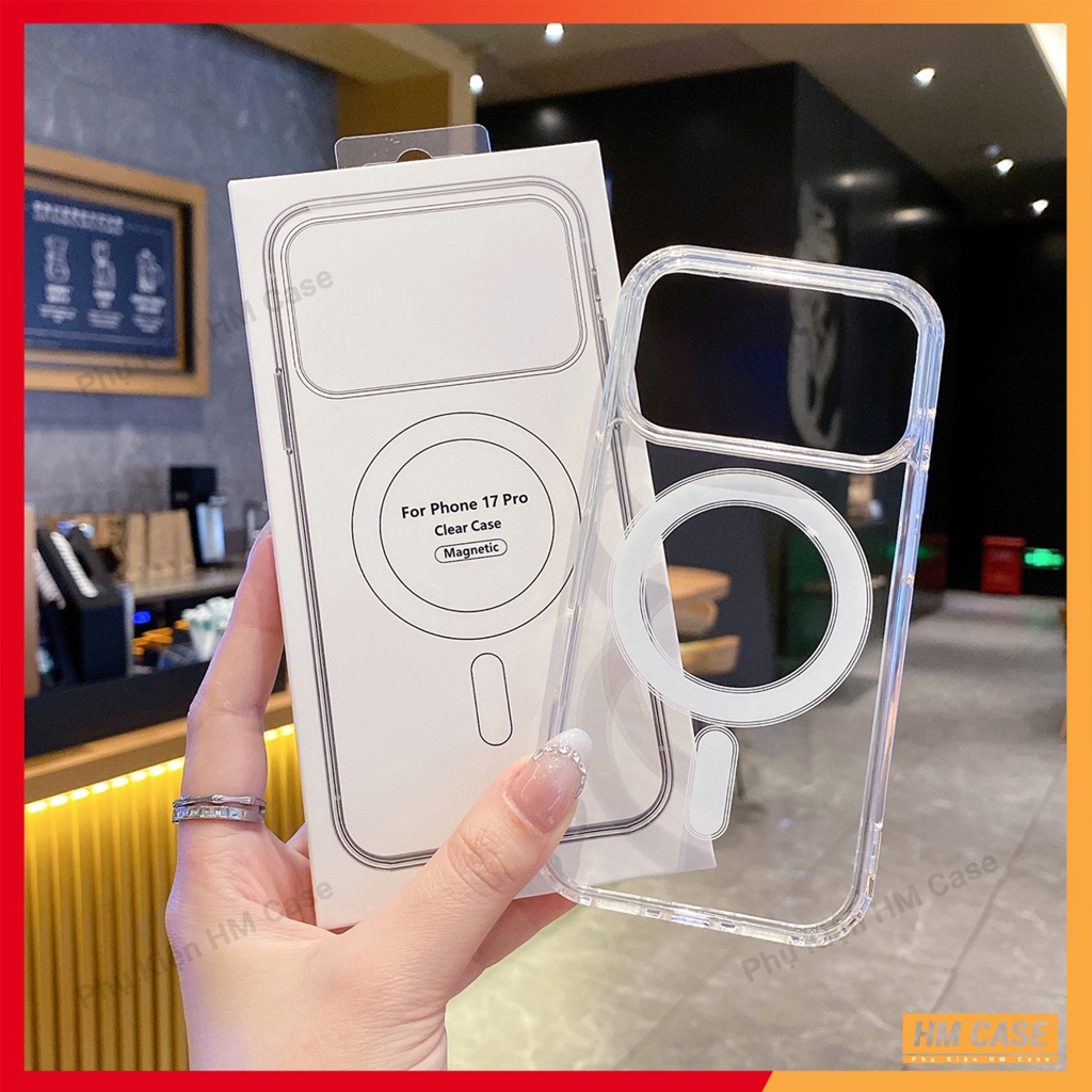 Ốp Lưng Từ Tính Không Dây Trong Suốt iPhone 17 Pro Max 17 Pro 17 Air 17 16 15 14 13 12 | Pro Max, Pr