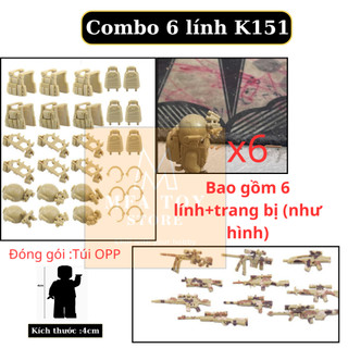  Đồ chơi lắp ráp swat army  mô hình lắp ghép quân sự - Combo 6 lính đặc nhiệm No.346 