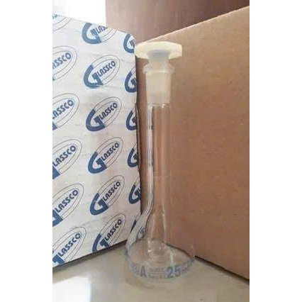 Bình định mức trắng loại A nắp nhựa Glassco 25ml