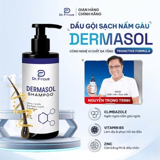  Dầu gội hỗ trợ ngăn gàu Dermasol dầu gội dược liệu giúp giảm ngứa không gây khô tóc Dr. Focus 250ml 