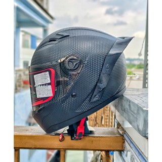 Nón bảo hiểm Fullface AGU Racing đỏ lên đuôi gió pissta cực ngầu tặng kèm túi rút xịn
